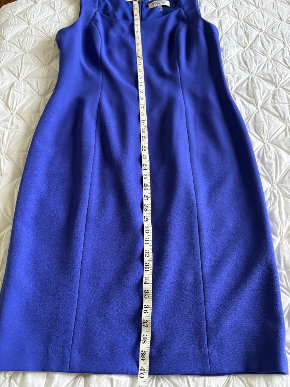 Kasper Royal Blue Crepe Stretch Sheath Dress - Size 12 - Picture 7 of 8